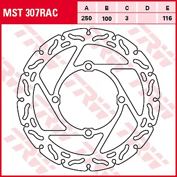 disque de frein avant  TRW  MST 307 RAC  KAWASAKI 125  200  250 KX  KX-F KLX KDX