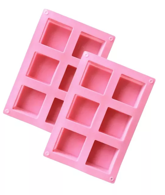 Single Soap Square Molds, 6 Cavities Silicone Molds, Baking, Oven Safe, Brownies