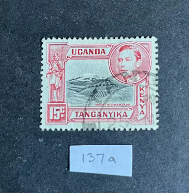 Kenya KUT 1938 SG137a; 15c.black and rose-red; Perf 13.75x13.25(1943); good used
