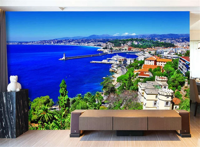 France Nice Beach Sea Full Wall Mural Photo Wallpaper Print Kids Home 3D Decal