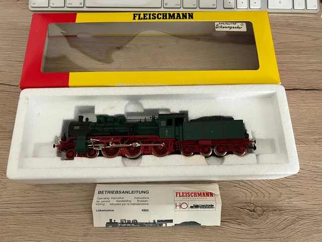 Locomotive Vapeur Fleischmann H0 4800 – Échelle 1:87 – KPEV Verte – Fonctionnelle