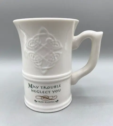 Irish Blessing Cup  "May Trouble Neglect You"  Russ Berrie Small 4" tall EUC