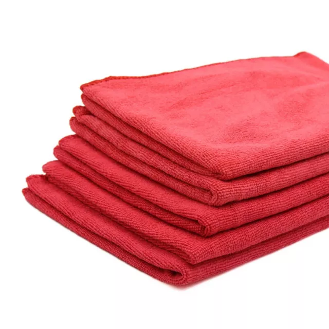 5Pcs 65 x 33cm 250GSM toalla de microfibra paños limpiezas para lavado des Rojo 3