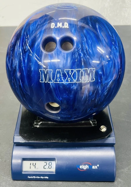 Vintage Ebonite Maxim 14lb 2.8oz Bowling Ball Blue Pearl - VG (F1)