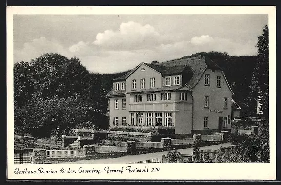 Ansichtskarte Oeventrop /Freienohl, Gasthaus-Pension Becker