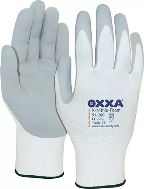OXXA Handschuh X-Nitrile- Foam Gr. 10 weiß/grau (Inh. 12 Paar)
