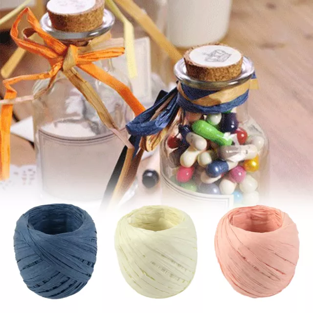 20m/Roll Raffia Ribbon Cut Out Paper Rope Wrapping Packaging Gift Box DIY Craft 3