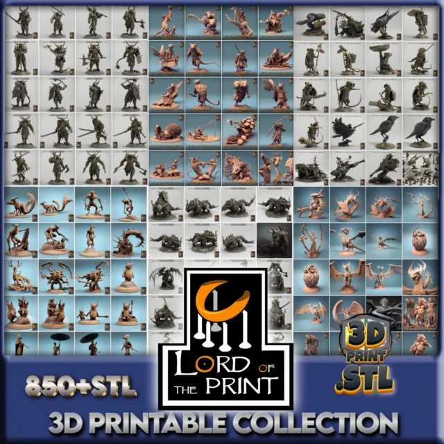PACKS Lord Of The Print 850+stl. Archivos Digitales STL 3D impresion