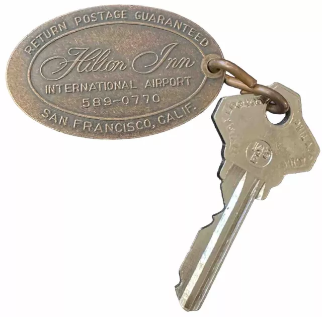 Vintage Hilton Inn International Airport San Francisco CA Hotel Room Key & Fob