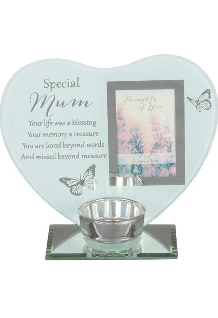 Widdle Gifts Ltd Glass Photo Frame Memorial Tea Light Candle Holder