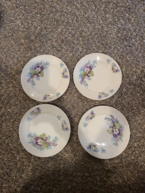 Set Of 4 Koenigszelt Silesia Germany Floral plate Ceramic/Porcelain