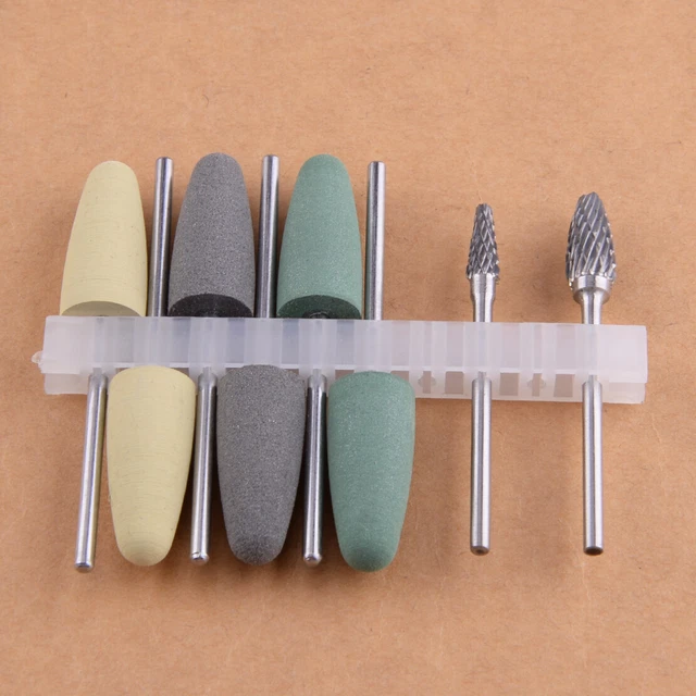 8x burs Foret Fraises de polissage dentaires Base en résine Outils rotatifs hi
