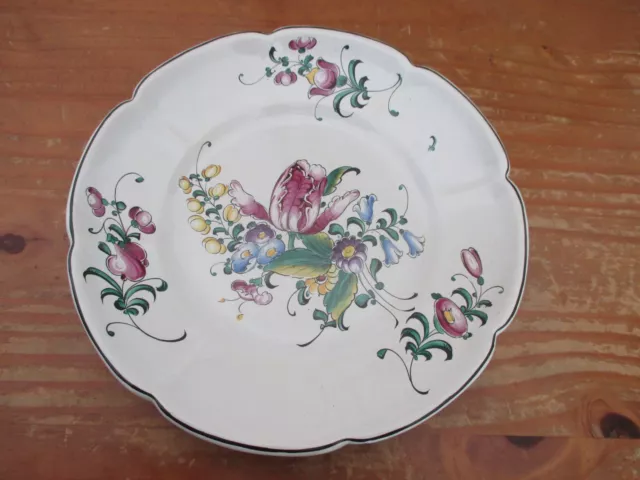 assiette HENRI CHAUMEIL VIEUX STRASBOURG  decor de fleur 24,5 cm