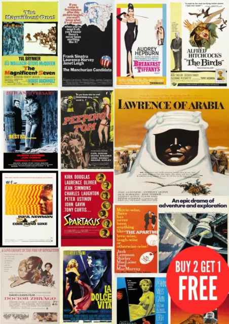 1960's Classic Retro Vintage, Many Movie Posters A0-A1-A2-A3-A4-A5-A6-MAXI C454