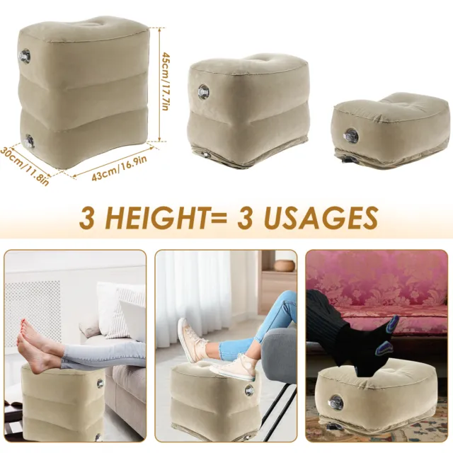 Inflatable Foot Rest Inflatable Travel Foot Rest Pillow with Ear Plugs and QQ