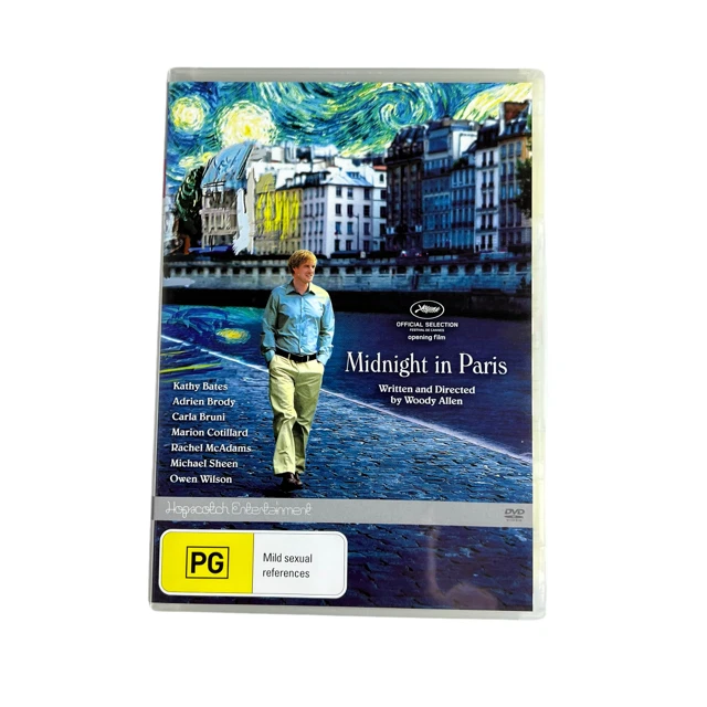 MIDNIGHT IN PARIS DVD Owen Wilson Kathy Bates Adrien Brody Region