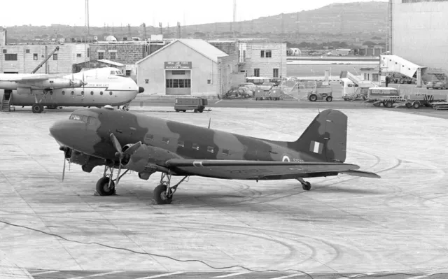355th TCS, Greek AF, Douglas C-47D, 92622 at Luqa, 24 Dec '69 - original B&W neg