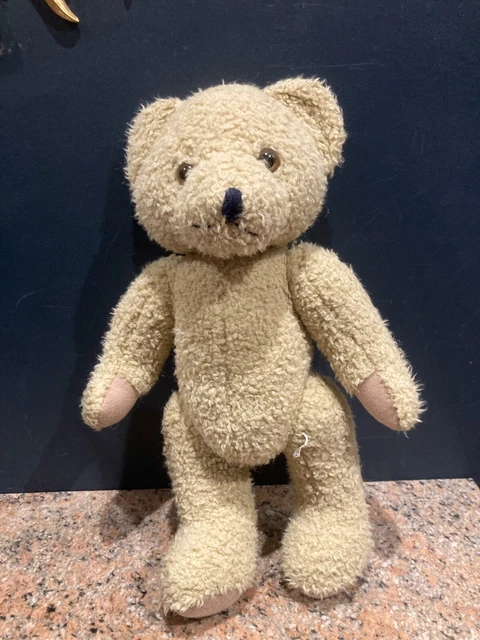 OURS ANCIEN PELUCHE - Membres Articul?� - Yeux verre Taille 35 cms - Nez Pointu EUR 8,00 