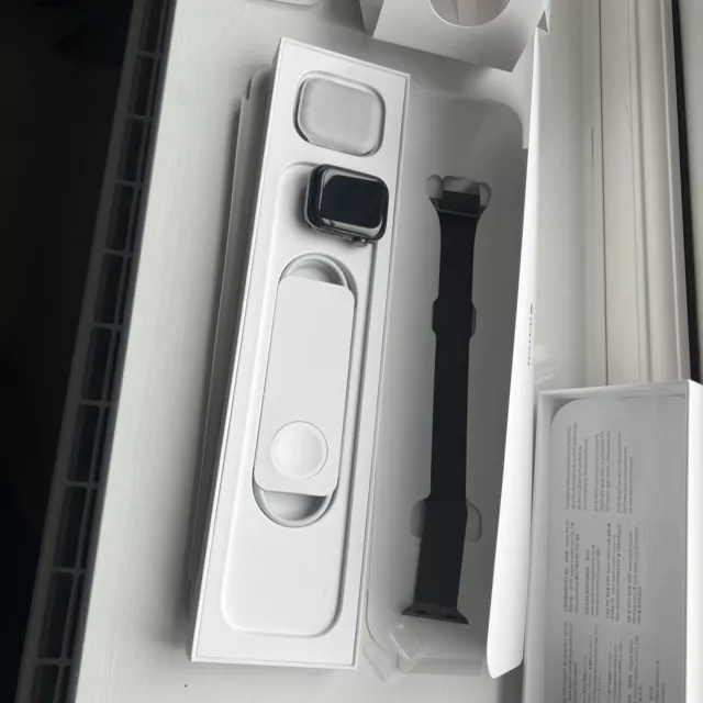 Apple Watch Series 8 41mm Graphite Stainless Steel Case with Milanese Loop -...