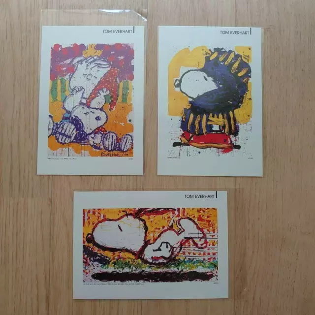 Tom Everhart Postcard set of 3 Peanut Snoopy New in Package from Japan