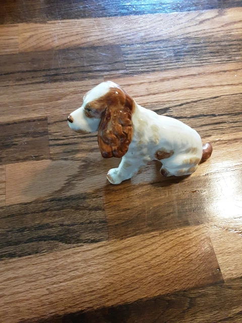 Adorable Lefton Large Brown/White Cocker Spaniel Dog Figurine Excellent!