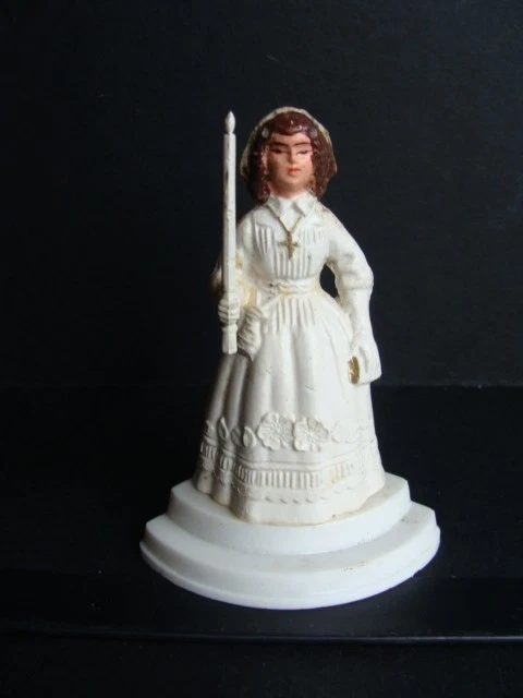 Ancienne Figurine Celluloïd SIC – 1920 – Fille Avec Bouquet De Fleurs – France