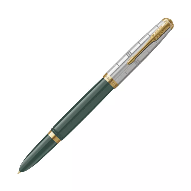 Parker 51 Premium Fountain Pen in Forest Green with Gold Trim - Fine Point - NEW