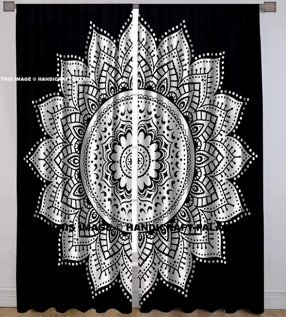 Indien Ombre Mandala Hippie Tulle Sheer Voile Door Window Curtain Drape Valances