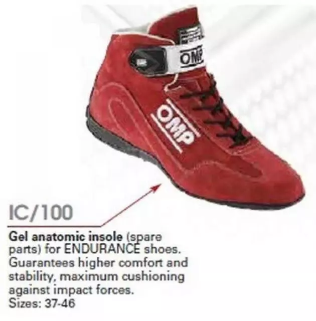 (TG. Talla 45) OMP ompic/10045 Gel Insole per Endurance Scarpe OMP taglia 45 - N