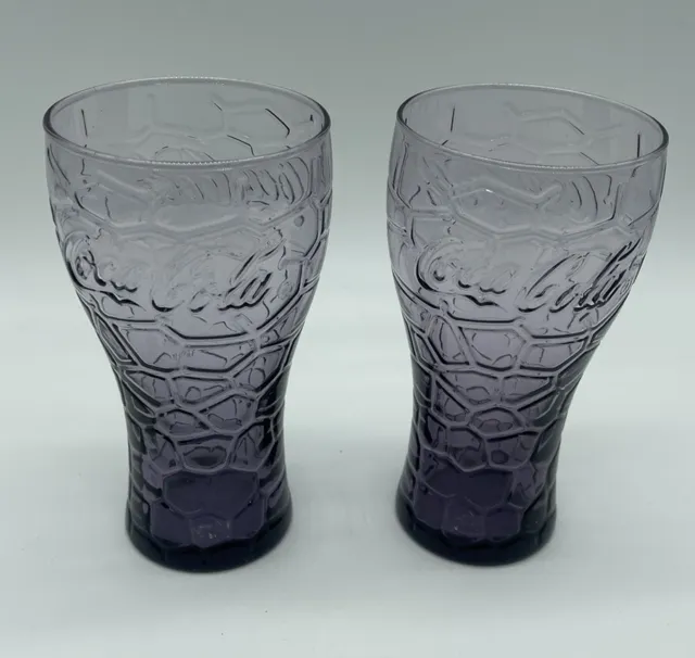 Coca Cola Vintage Purple Glass Coca Cola Glasses Tumbler 16 oz (2)