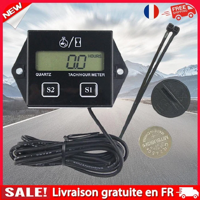 TACHOMETER LCD DISPLAY Engine RPM Resettable for Motorcycle Marine ...