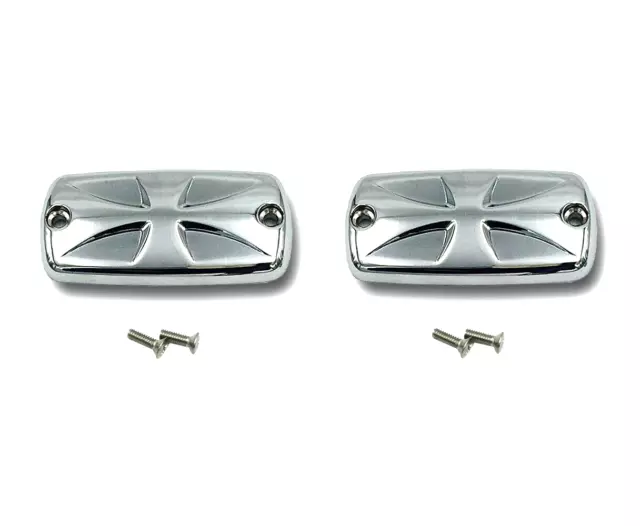 HONDA GL1800 GOLD WING Chrome Master Cylinder/Reservoir Top Covers (Pair) 320154