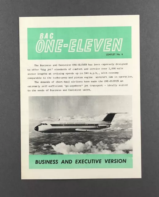 Bac1-11 Business & Executive Version Manufacturers Sales Brochure One Eleven