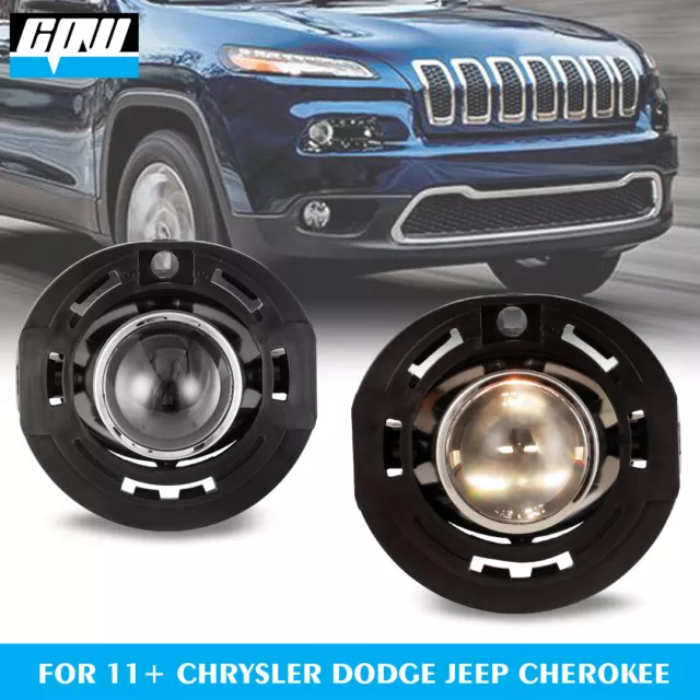 PAIR FOR 20142021 Jeep Grand Cherokee Fog Lights Clear Bumper Front