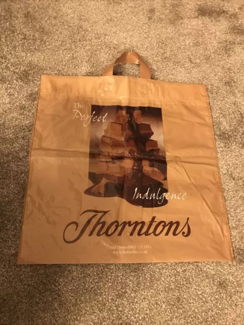 VINTAGE AND RARE THORNTONS Chocolate Shop Store Thick Plastic Carrier ...