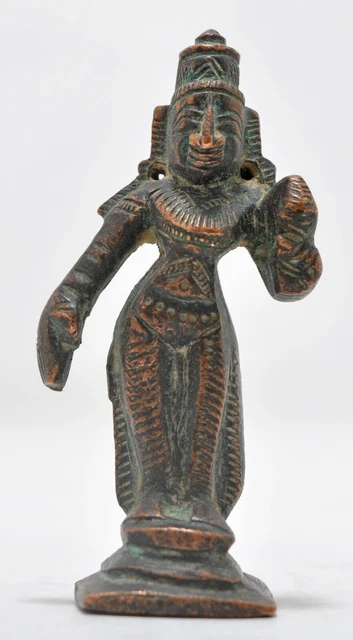 LAITON ANTIQUE FEMME Apsara Figurine Original Ancien Main Crafted Fin
