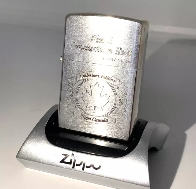 Zippo Canada Niagara Falls Factory Final Run Lighter Collector Edition Silver