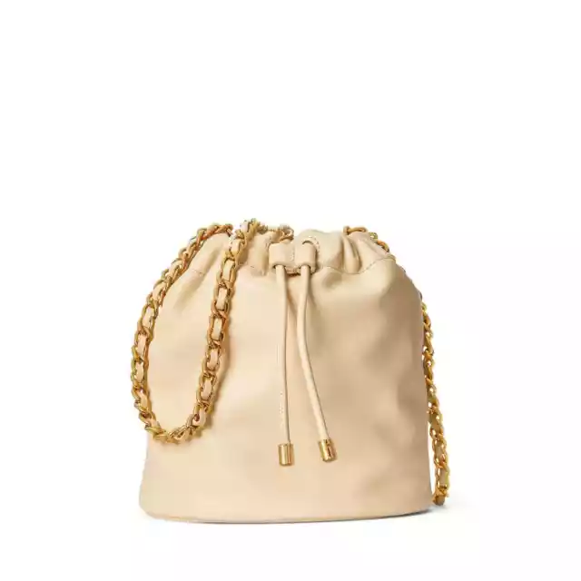 LAUREN Ralph Lauren Women's Nappa Leather Medium Emmy Bucket Bag Parchment