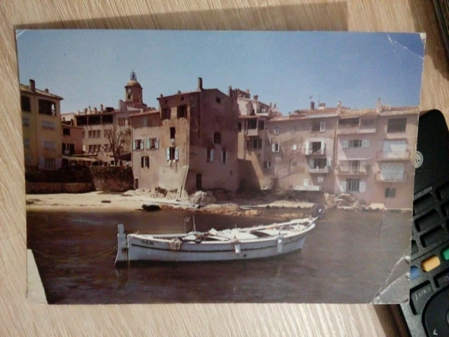 Cpsm Cpm  Carte Postale Var Saint Tropez Bateau De Pêche Devant Le Ponche