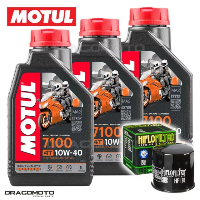 Suzuki GSX-R 750 2011-2017 Tagliando Olio Motul 7100 4T 10W-40 3 litri filtro