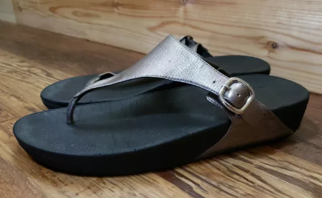 Fitflop A96-054 Pewter Skinny Thong Flip Flops Womens Sandals Us Size  11