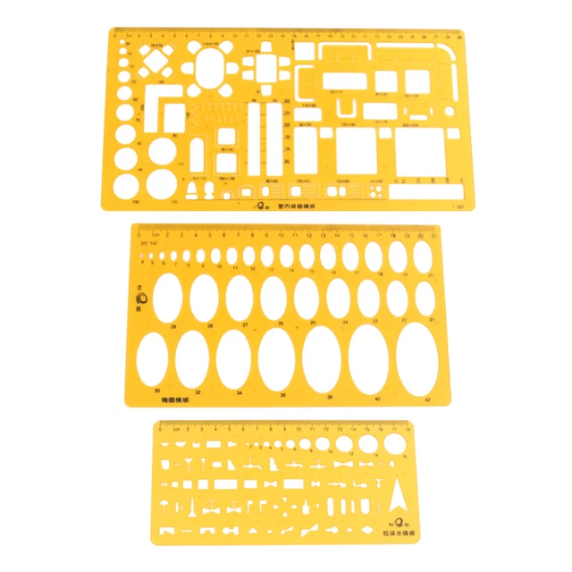 TEMPLATE RULER PLASTIC Artist Design Aid Tool Ellipse Drafting £10.48