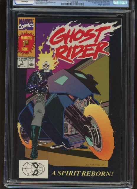 GHOST RIDER #V2 #1 CGC 9.8 WHITE PAGES 1990 1st DAN KETCH AS GHOST RIDER