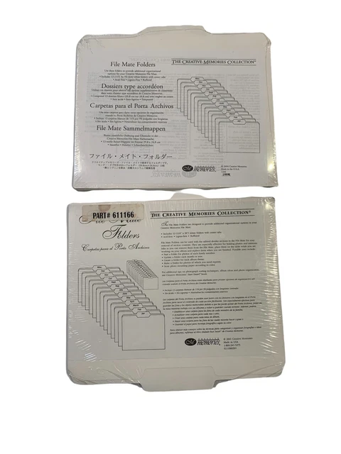 Carpetas Creative Memories File Mate 13 Blanco Nuevo DOS JUEGOS