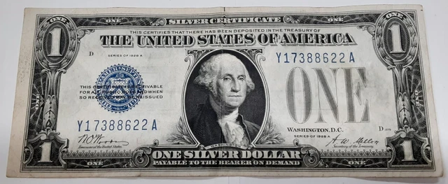 Series 1928-A $1 Silver Certificate Y-A Block Fr. 1601 - Very Fine Plus