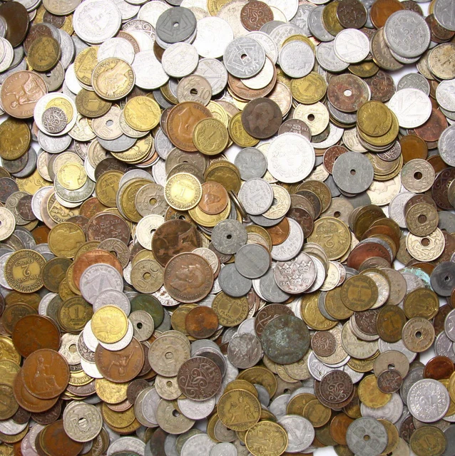 Konvolut Kiloware Nur alte Münzen bis 1950 aus Europa Welt LOT 1 KILOGRAMM 1 Kg