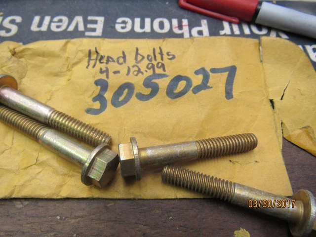4 New  Omc Oem  Johnson Evinrude Head Bolts 305027
