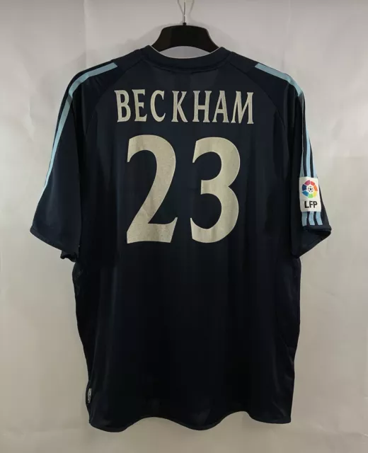 Real Madrid Beckham 23 Away Football Shirt 2003/04 Adults XL Adidas C982