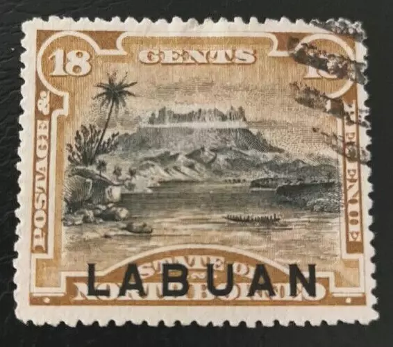 Labuan: 1894 North Borneo Stamps Overprinted LABUAN 18 C. Collectible Stamp.