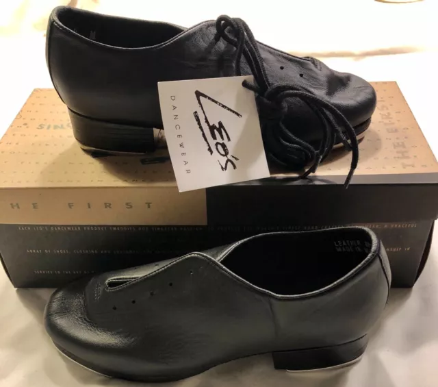 GIORDANO JAZZ TAP BY LEO’S ADULT SIZE 4 BLACK SOFT LEATHER Sz 4 SHOE NEW IN BOX!